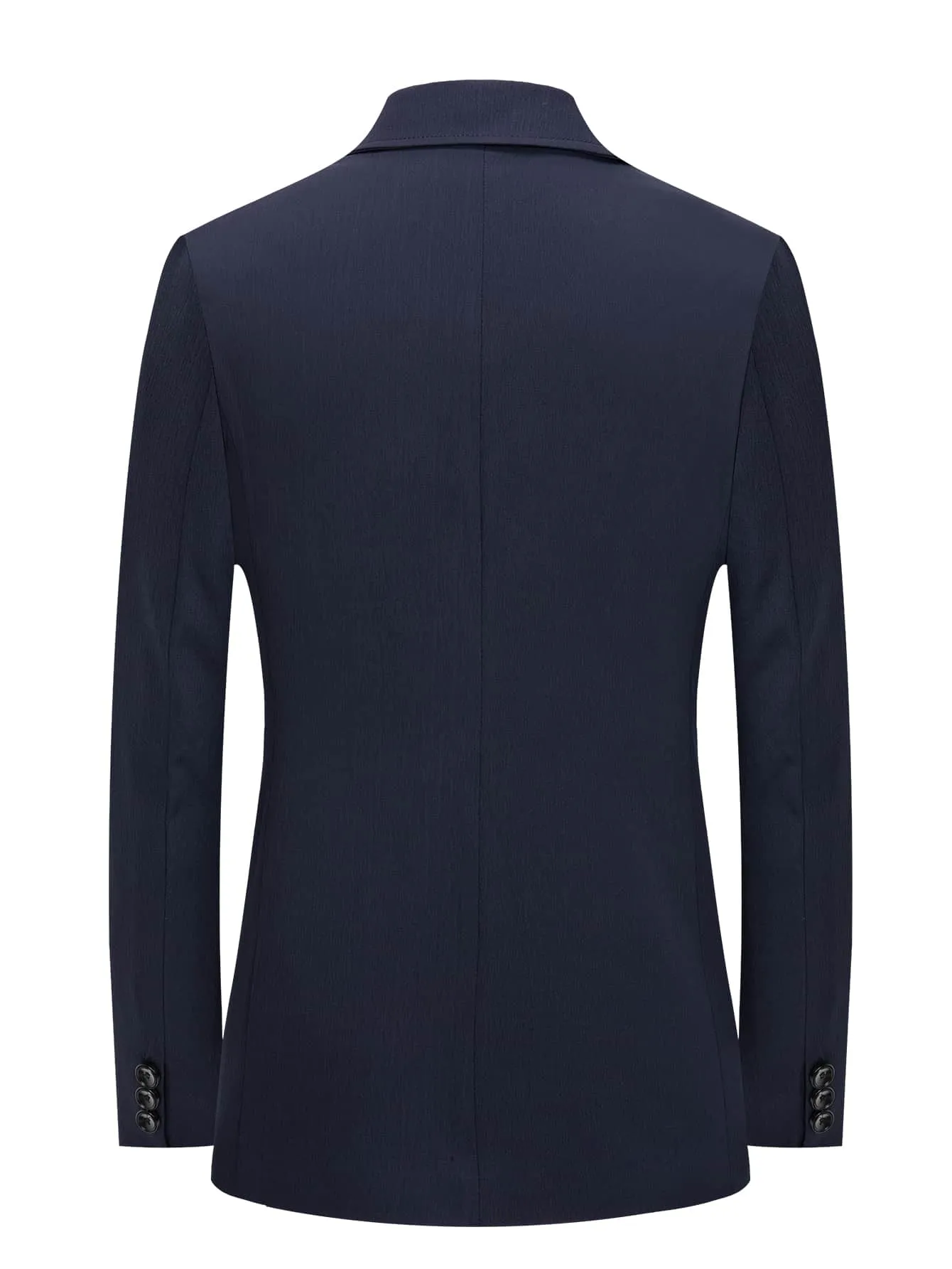 Navy Blue Single Breasted Lapel Neck Blazer