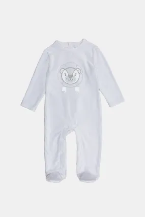 Newborn Grey Textured Sleepsuit