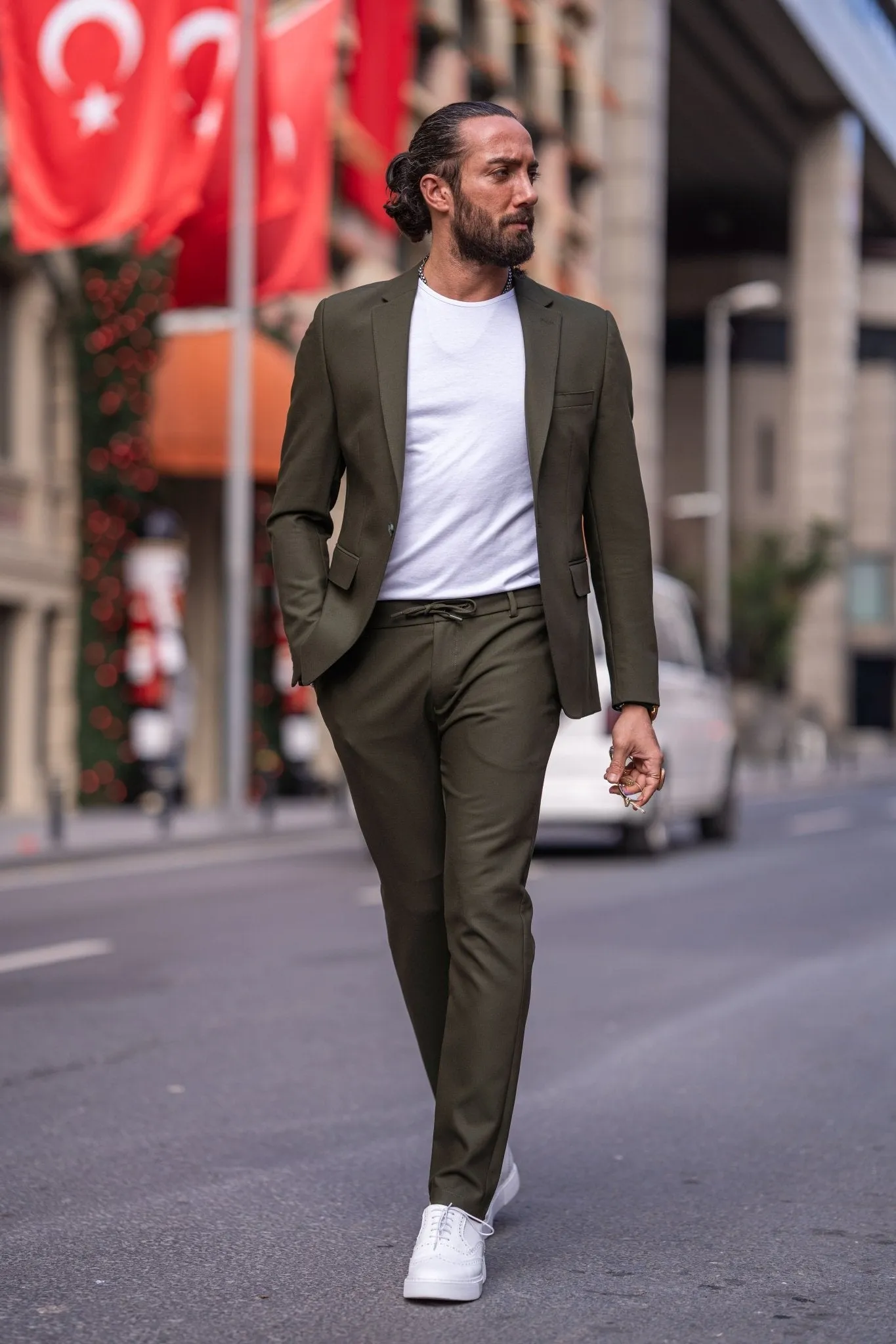 Olympia Khaki Wedding Casual Suit