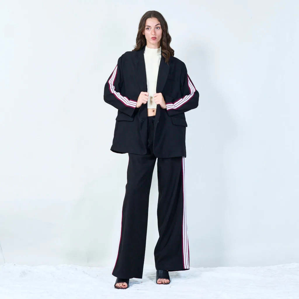 Oversized blazer with sporty stripe detail wholesale