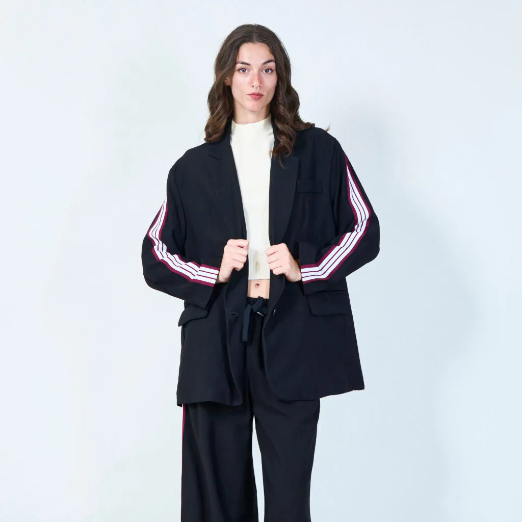 Oversized blazer with sporty stripe detail wholesale