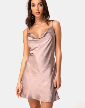 Paiva Dress in Satin Taupe