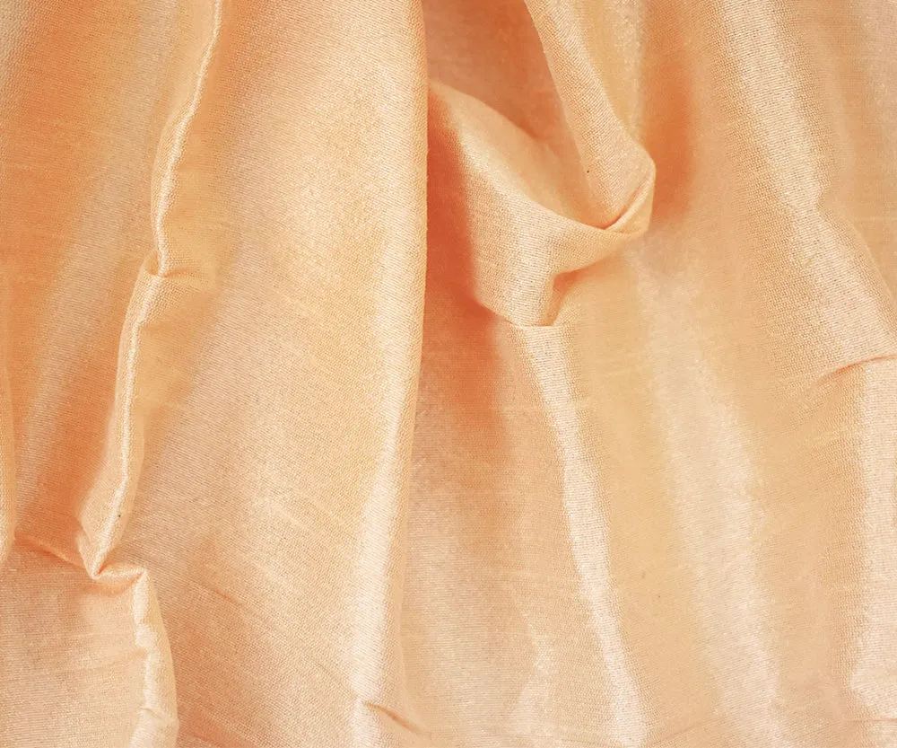 Peach Beige Silk Iridescent Dupioni Woven Fabric