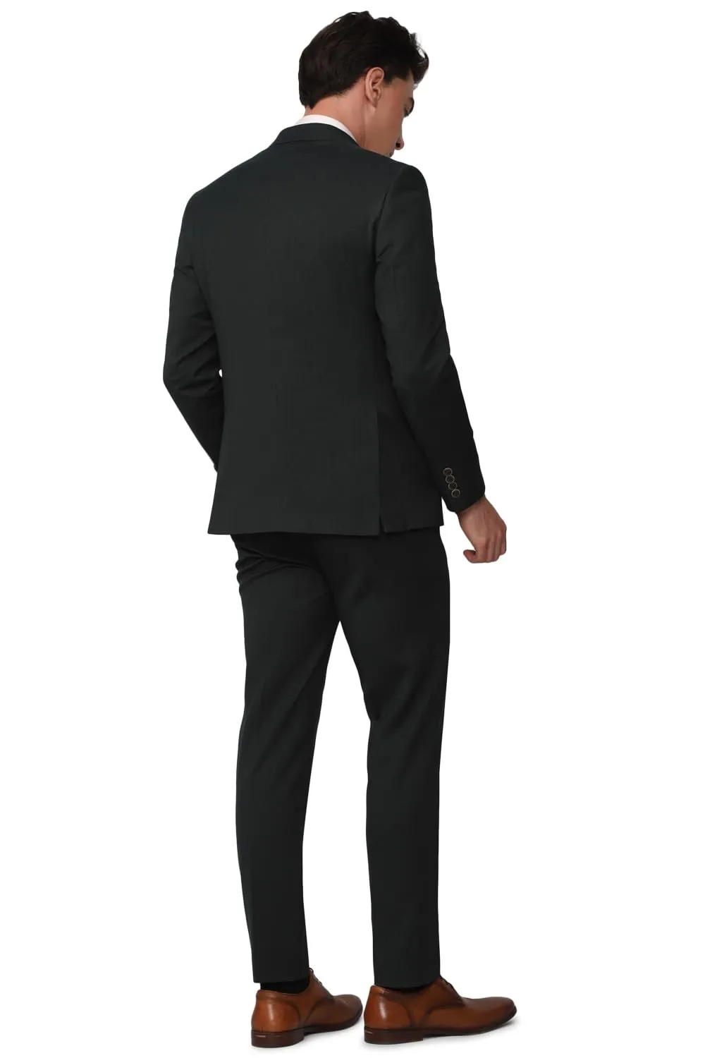 Peter England Men's Polyester Blend Two Piece Suit (PISUONSFK66069_Black