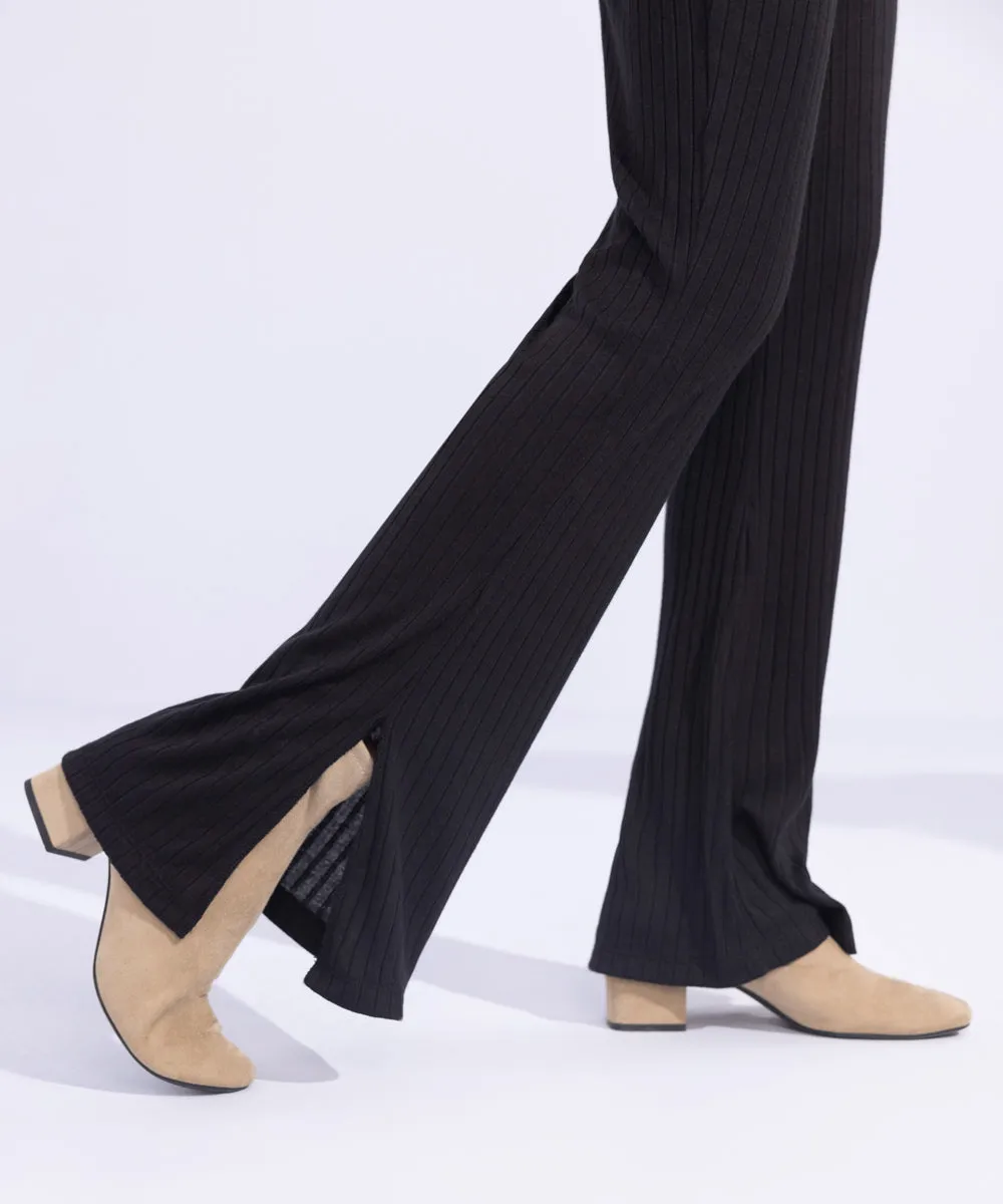 Ribbed Flared Trousers