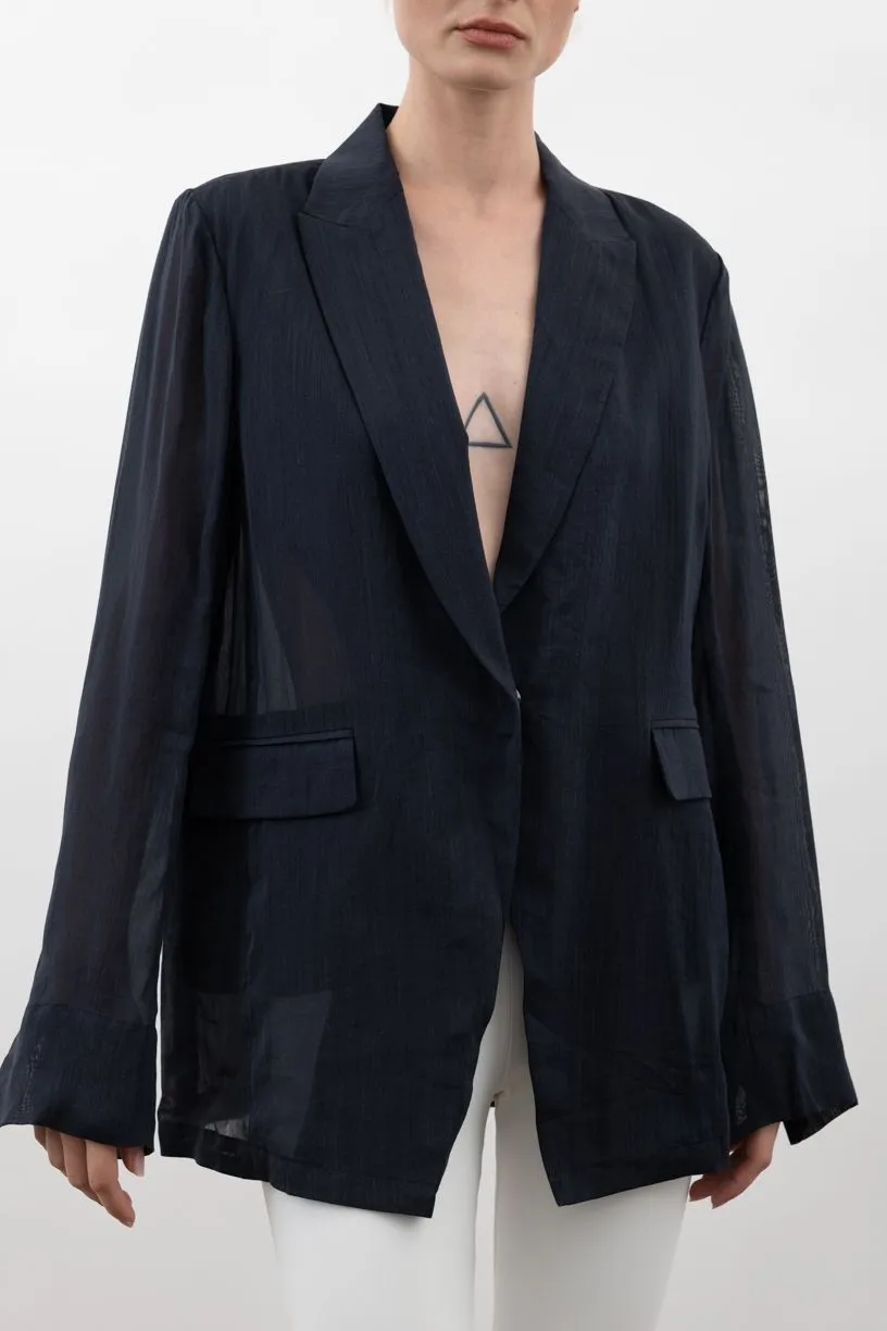 Sheer Ramie Boyfriend Blazer - VERVE