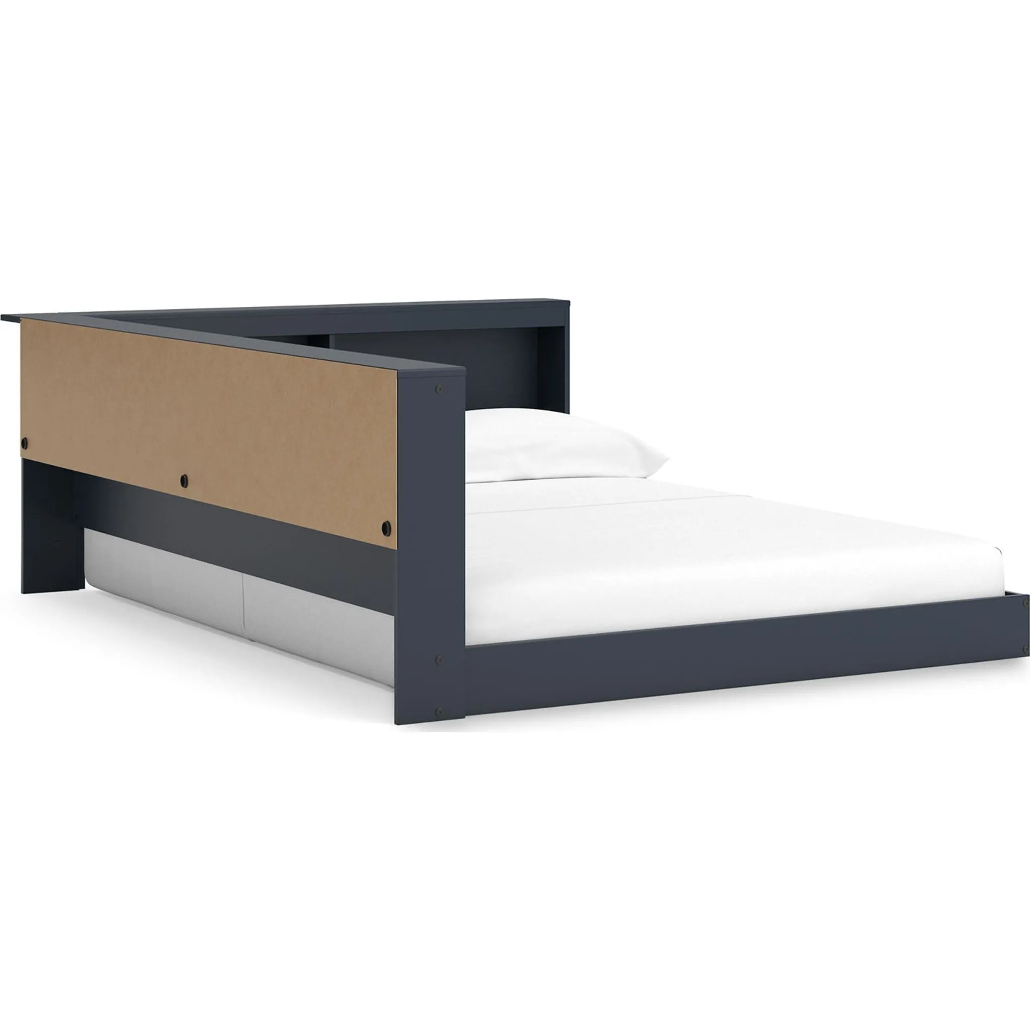 Simmenfort Bookcase Storage Bed - Navy Blue