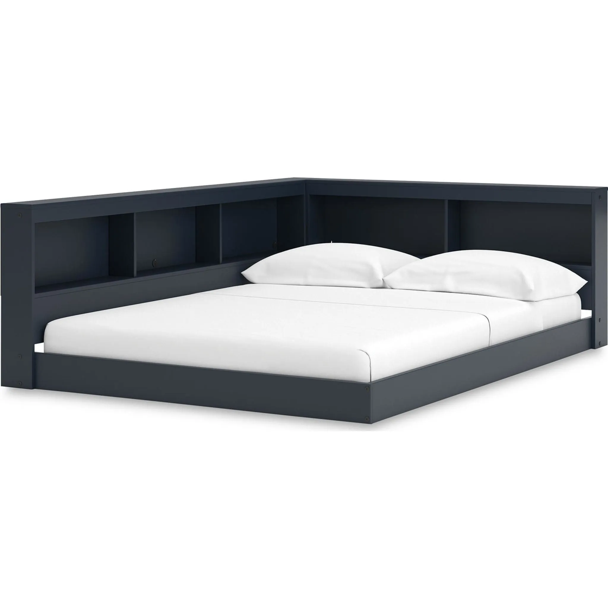 Simmenfort Bookcase Storage Bed - Navy Blue