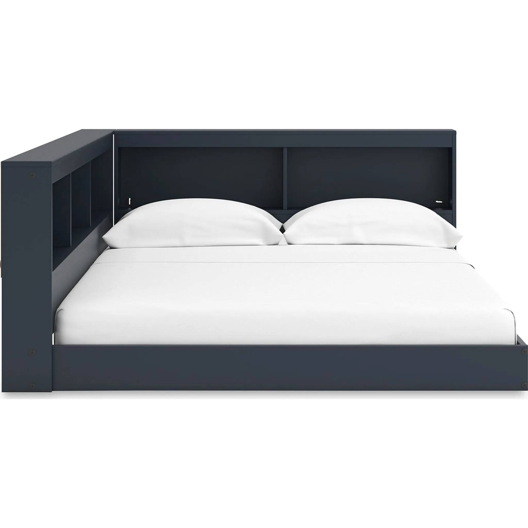 Simmenfort Bookcase Storage Bed - Navy Blue