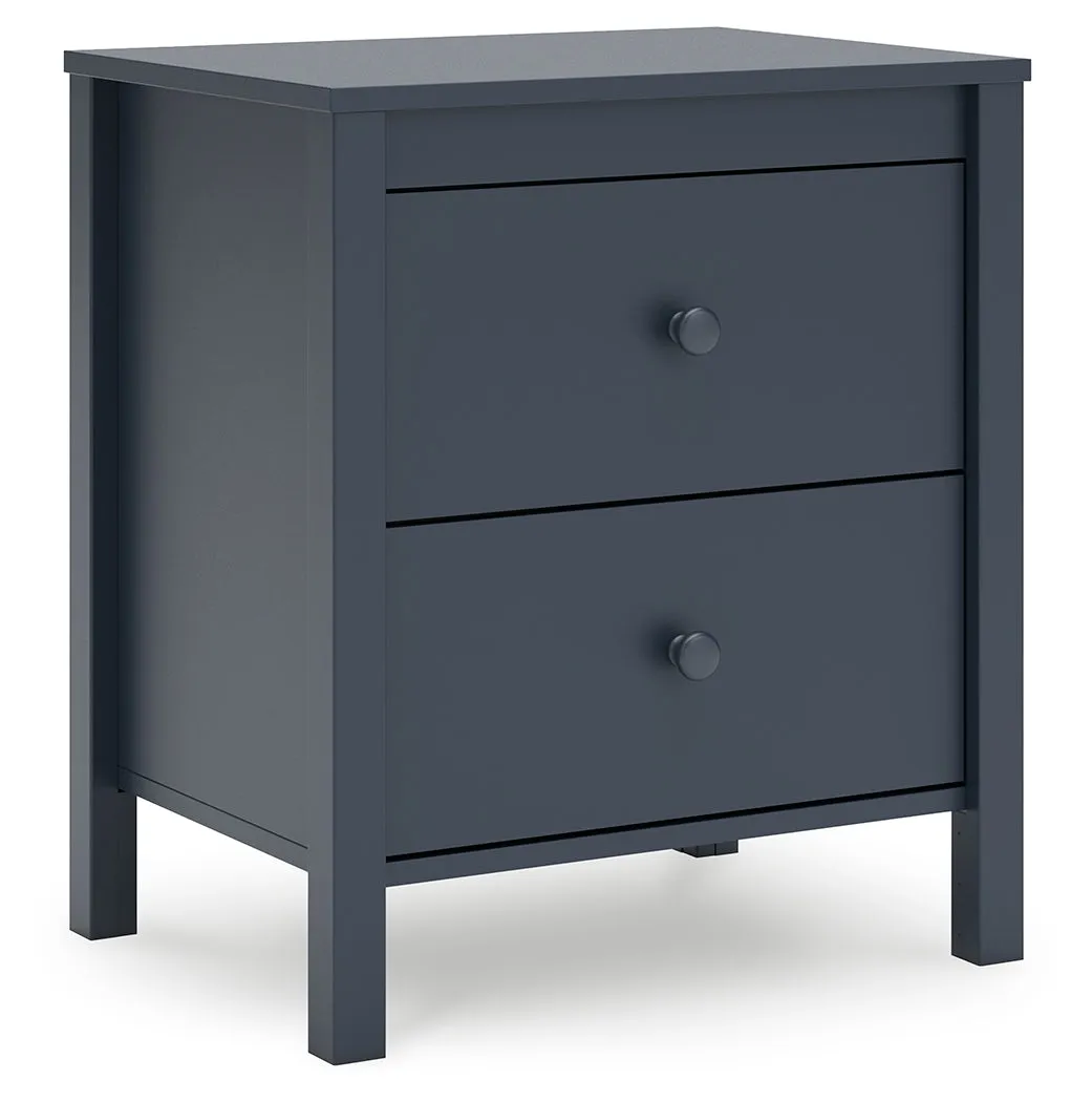 Simmenfort Full Panel Headboard with Dresser, Chest and 2 Nightstands in Navy Blue