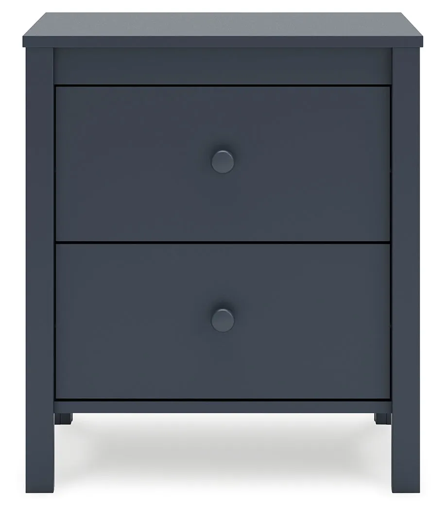 Simmenfort Full Panel Headboard with Dresser, Chest and 2 Nightstands in Navy Blue