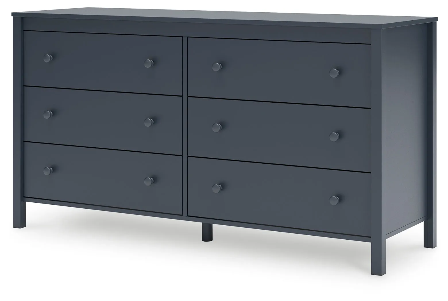 Simmenfort Full Panel Headboard with Dresser, Chest and 2 Nightstands in Navy Blue