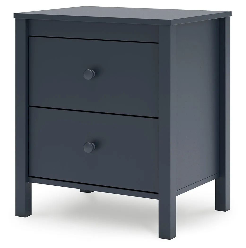 Simmenfort Full Panel Headboard with Dresser, Chest and 2 Nightstands in Navy Blue