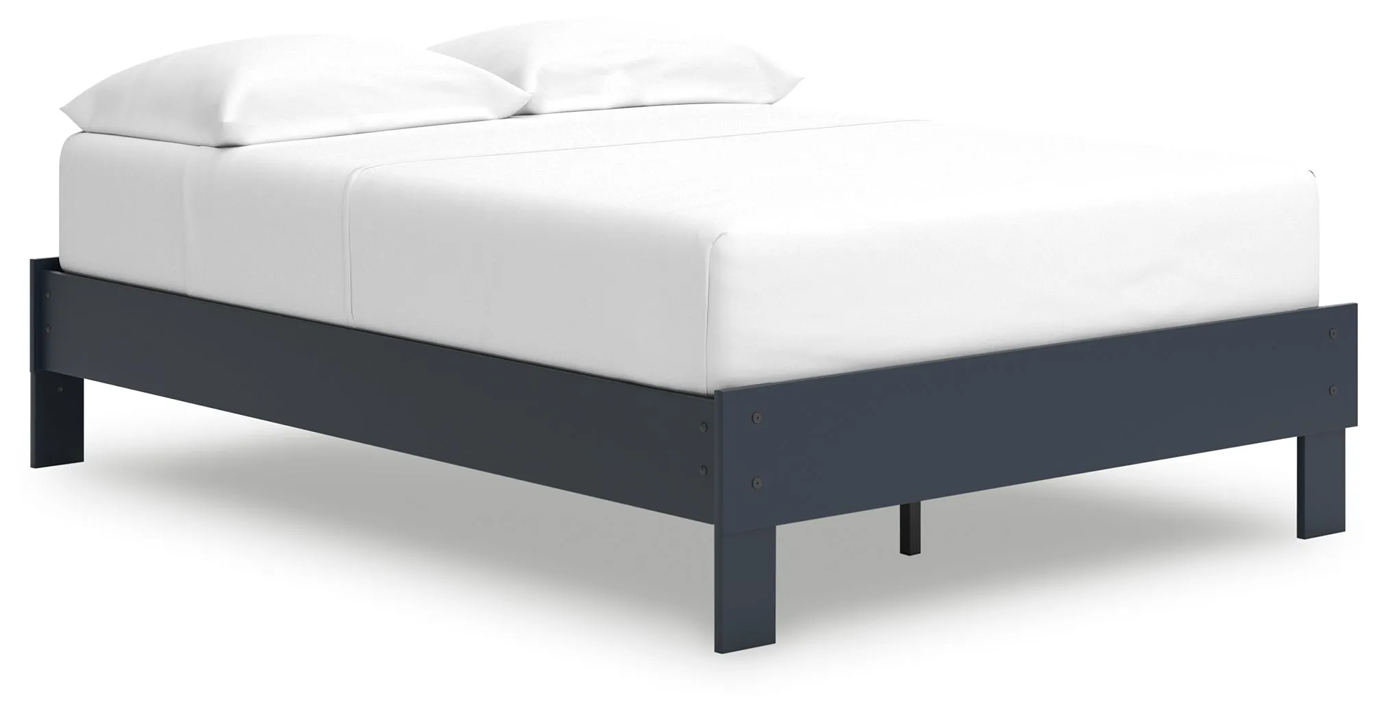 Simmenfort Full Platform Bed with Dresser, Chest and 2 Nightstands in Navy Blue