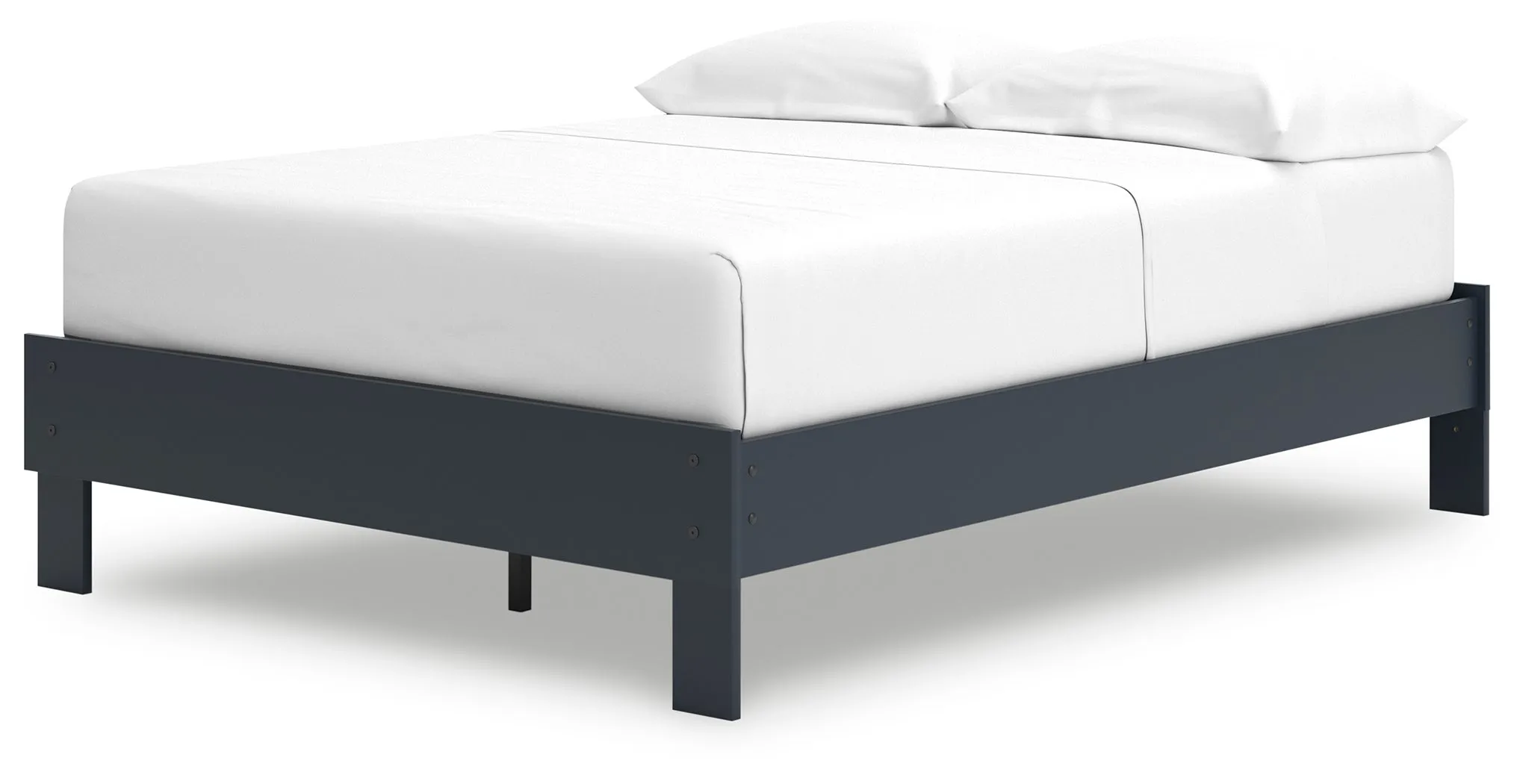 Simmenfort Full Platform Bed with Dresser, Chest and 2 Nightstands in Navy Blue