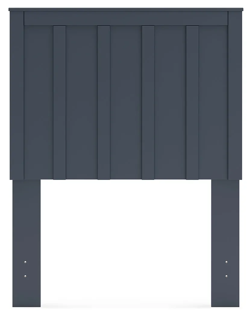 Simmenfort Twin Panel Headboard with Dresser, Chest and 2 Nightstands in Navy Blue