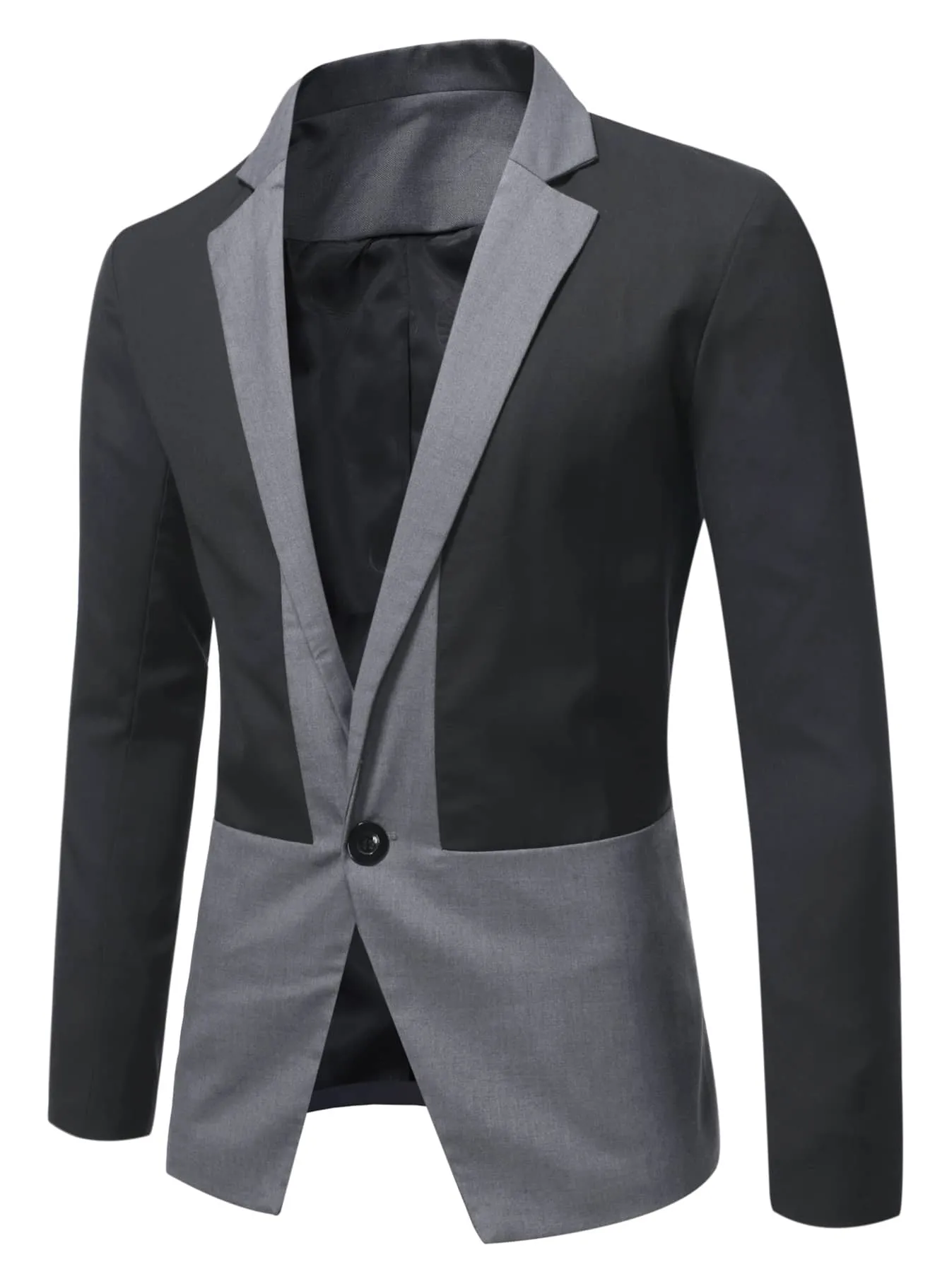 Single Breasted Two Tone Single Button Blazer