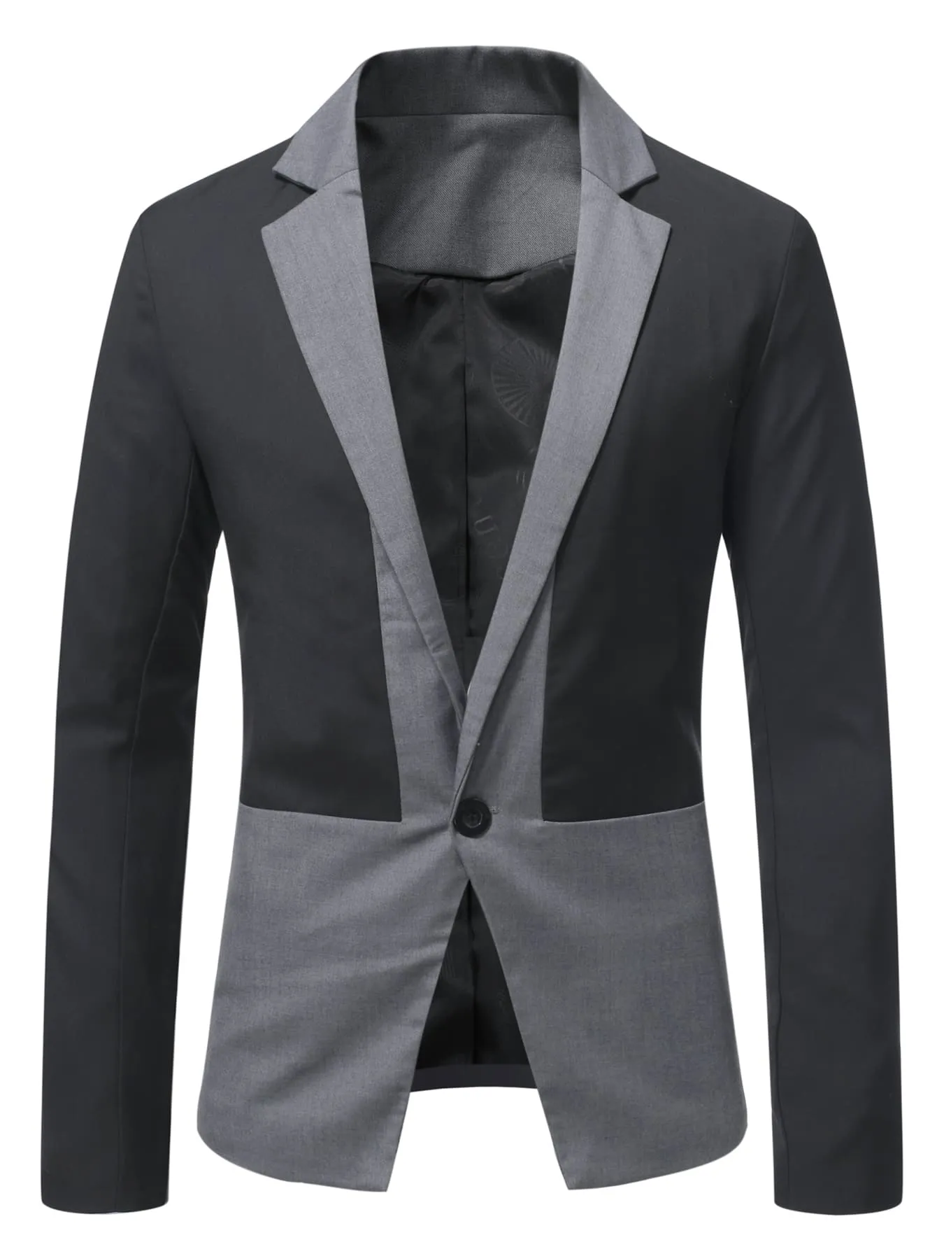 Single Breasted Two Tone Single Button Blazer