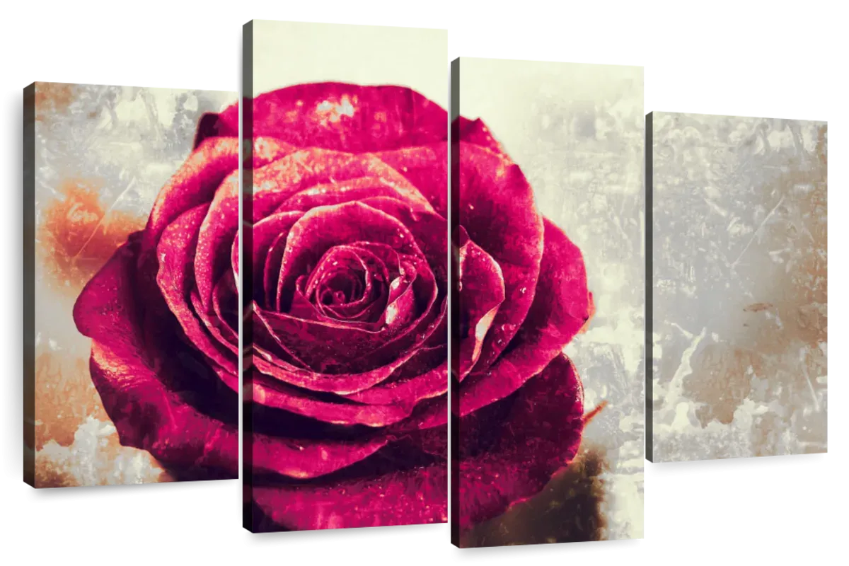 Textured Grunge Rose Wall Art