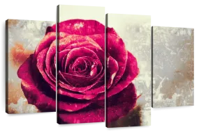 Textured Grunge Rose Wall Art