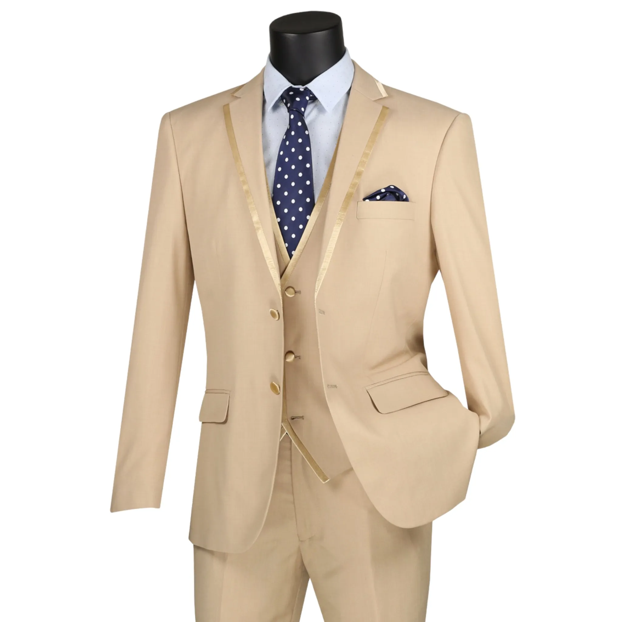 Vinci 3pc. Slim Trim Lapel Suit SV2T-8