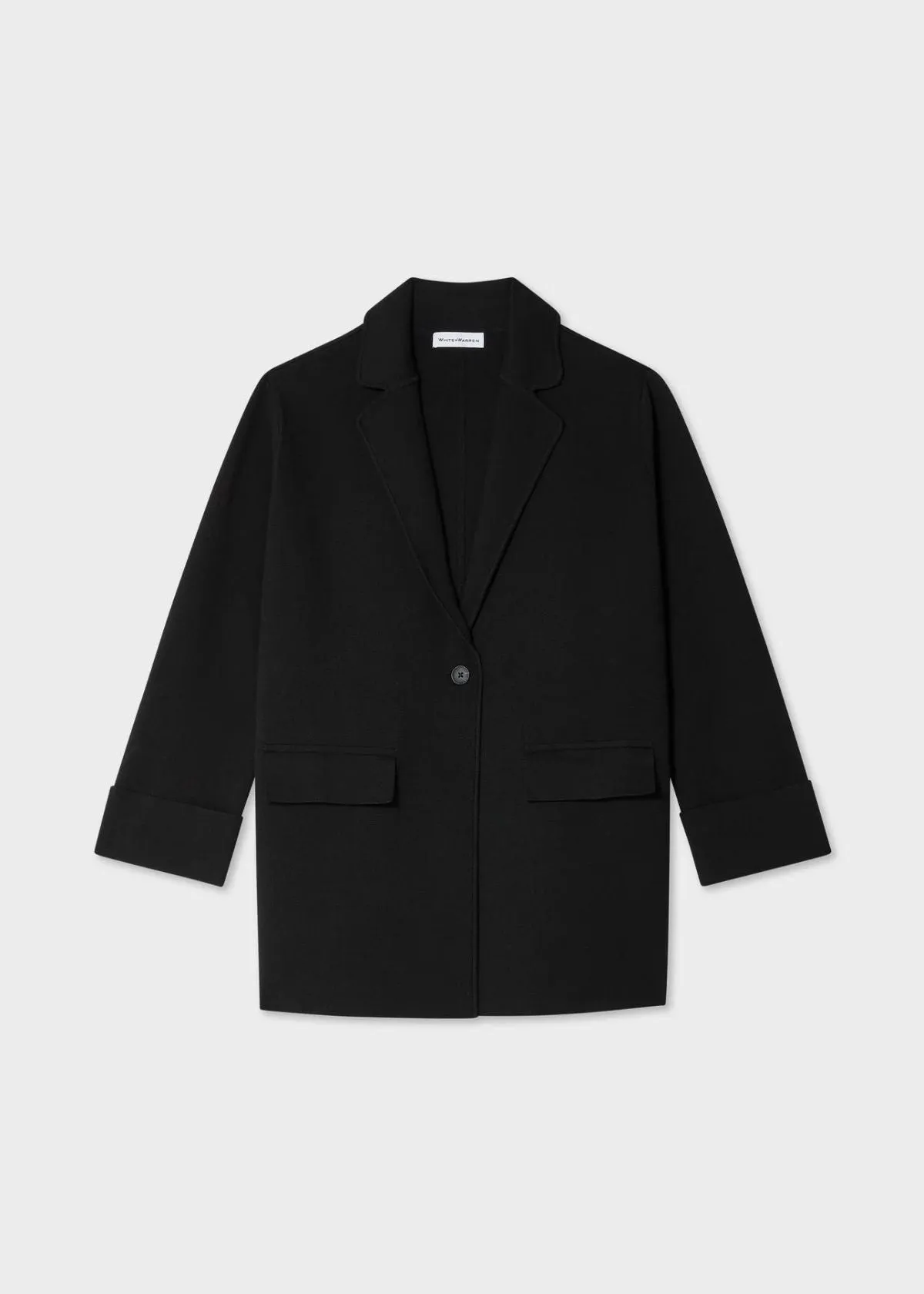 WHITE   WARREN Superfine Organic Cotton Blazer - Black