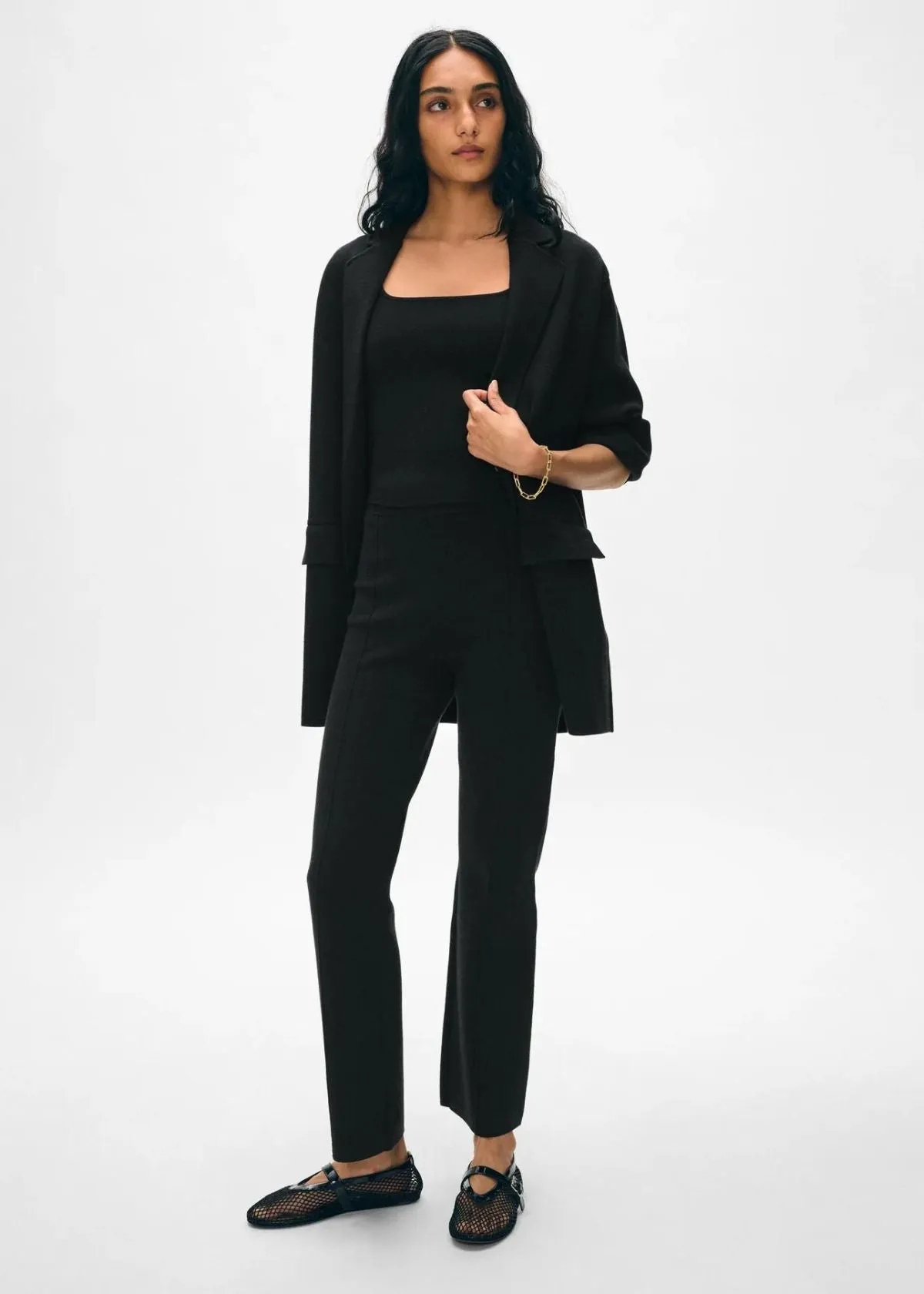 WHITE   WARREN Superfine Organic Cotton Blazer - Black